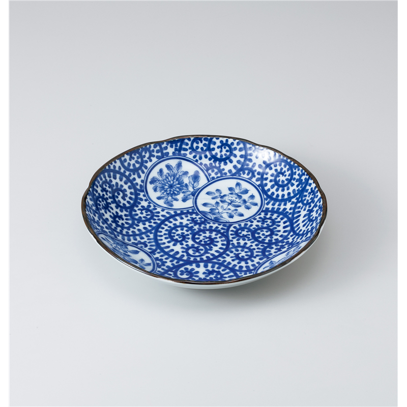 古林陶器 和皿(丸) 丸紋唐草7.0深皿 1031750225 1個（ご注文単位1個）【直送品】