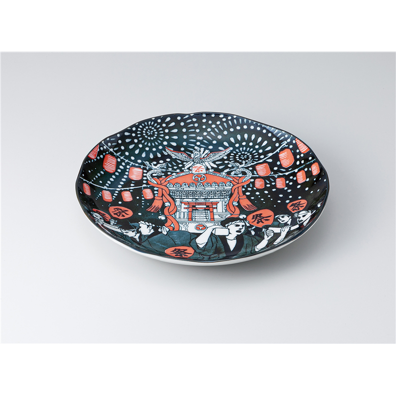 古林陶器 和皿(丸) 祭り 8.0皿 1319740301 1個（ご注文単位1個）【直送品】