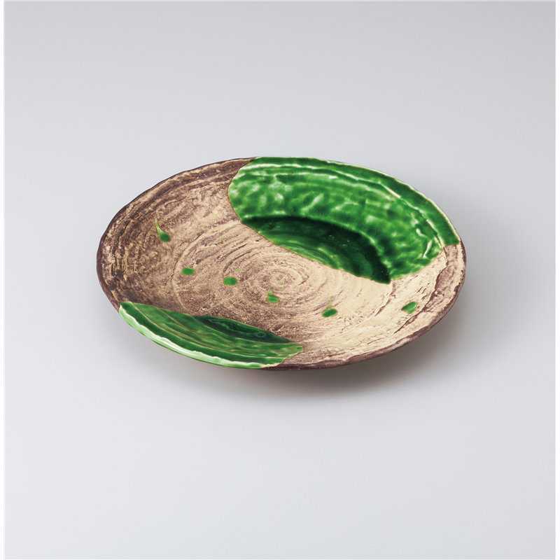 古林陶器 和皿(丸) 錆釉ヒワ流8.0丸皿 1021810574 1個（ご注文単位1個）【直送品】