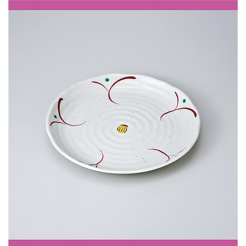 古林陶器 和皿(丸) 粉引釉花だより8.0皿 720520747 1個（ご注文単位1個）【直送品】