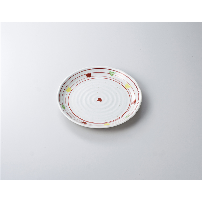 古林陶器 和皿(丸) 粉引赤絵千鳥8.0皿 621630147 1個（ご注文単位1個）【直送品】