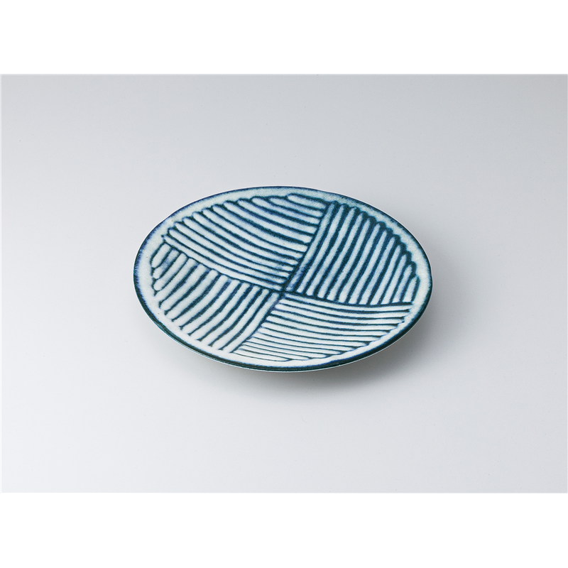 古林陶器 和皿(丸) 粉引削り紋8.0皿 1319910831 1個（ご注文単位1個）【直送品】