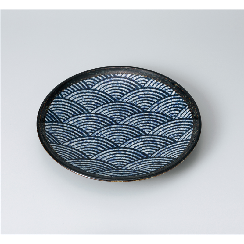 古林陶器 和皿(丸) 青海波7.0皿 1021940354 1個（ご注文単位1個）【直送品】