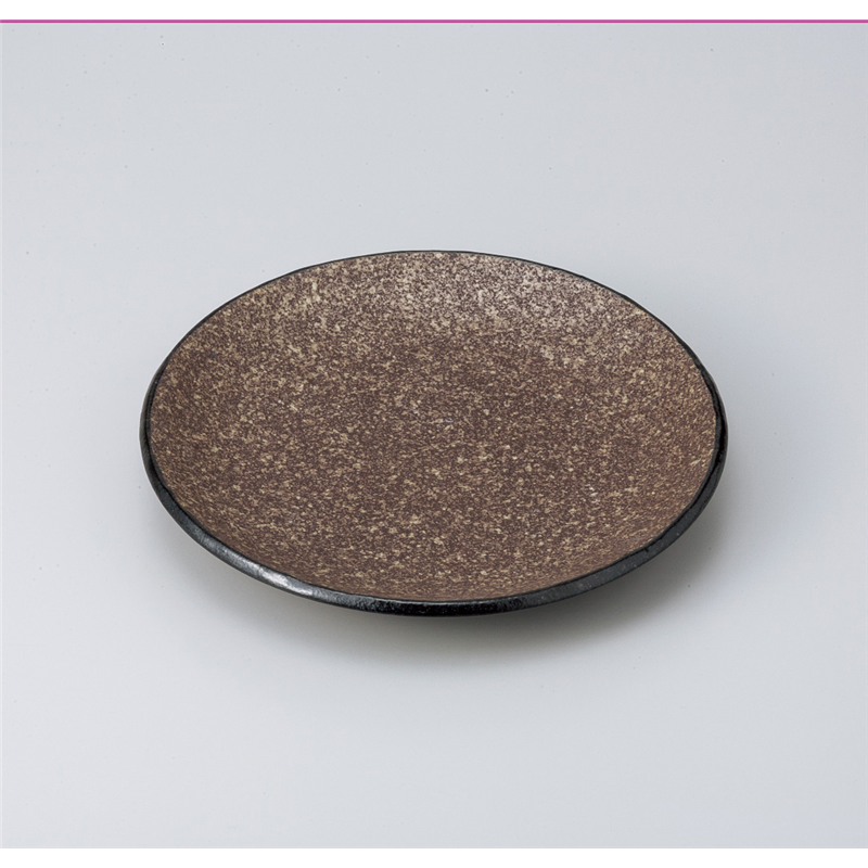 古林陶器 和皿(丸) アース 茶 手捻8.0皿 820530254 1個(ご注文単位1個)【直送品】