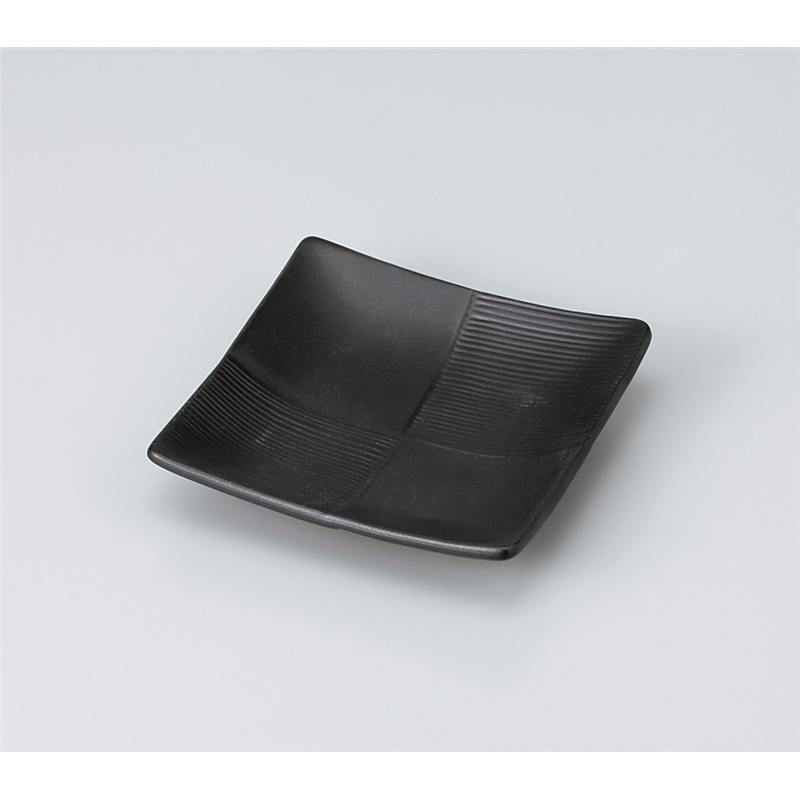 古林陶器 和皿(角) 黒マット市松正角皿 920410247 1個（ご注文単位1個）【直送品】