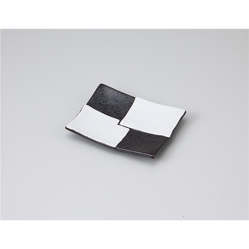 古林陶器 和皿(角) 古代市松のり皿 1120140370 1個（ご注文単位1個）【直送品】