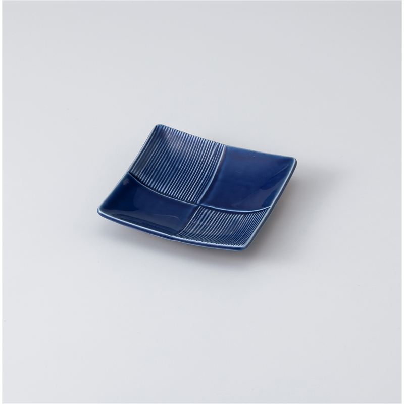 古林陶器 和皿(角) ルリ市松正角皿 1020610347 1個（ご注文単位1個）【直送品】