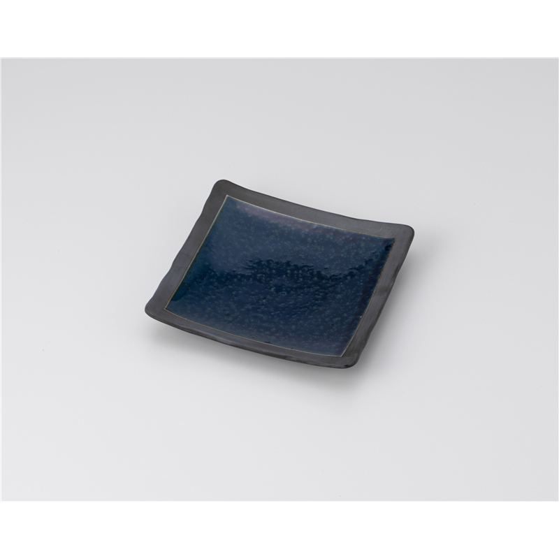 古林陶器 和皿(角) 桃山藍彩正角皿 1221220247 1個（ご注文単位1個）【直送品】