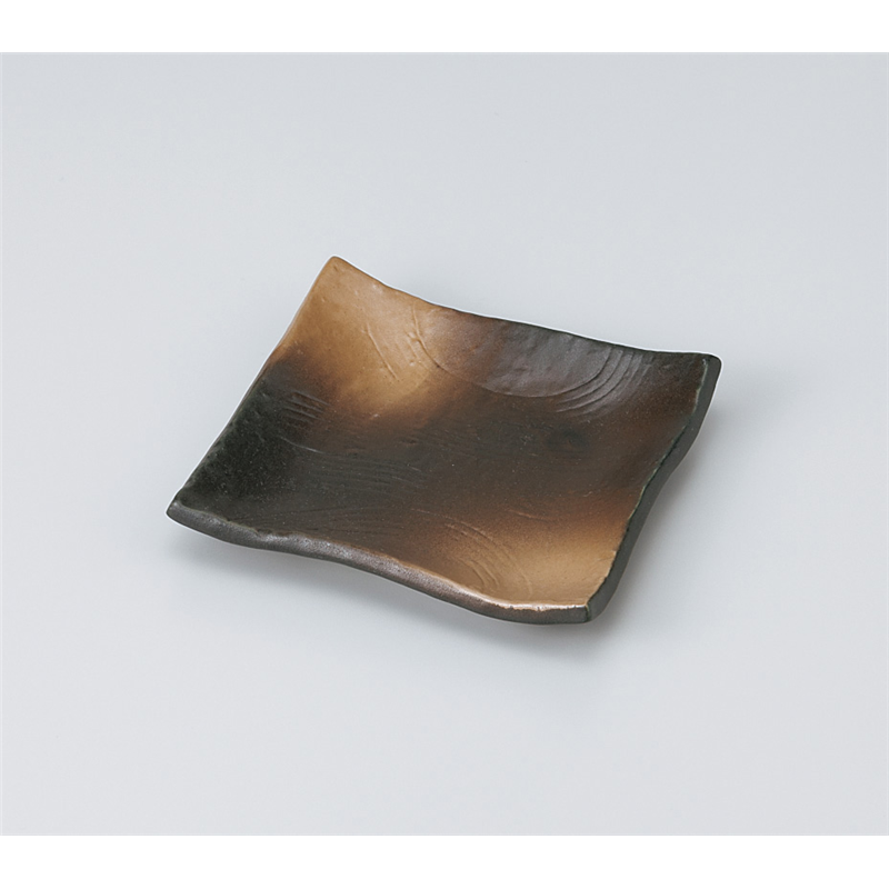 古林陶器 和皿(角) 備前吹(松花堂兼用)角小皿 920410326 1個（ご注文単位1個）【直送品】