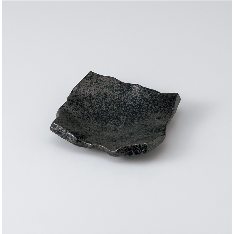 古林陶器 和皿(角) 黒吹き角皿 1020710551 1個（ご注文単位1個）【直送品】