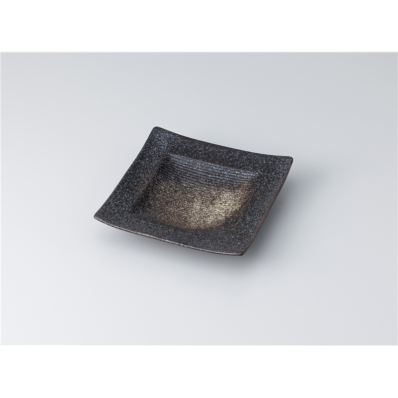 古林陶器 和皿(角) 黒千段角皿(小) 1320130115 1個（ご注文単位1個）【直送品】