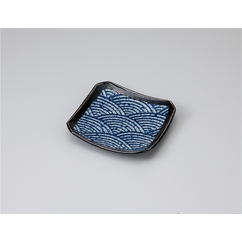 古林陶器 和皿(角) 青海波正角4.5皿 1120160524 1個（ご注文単位1個）【直送品】