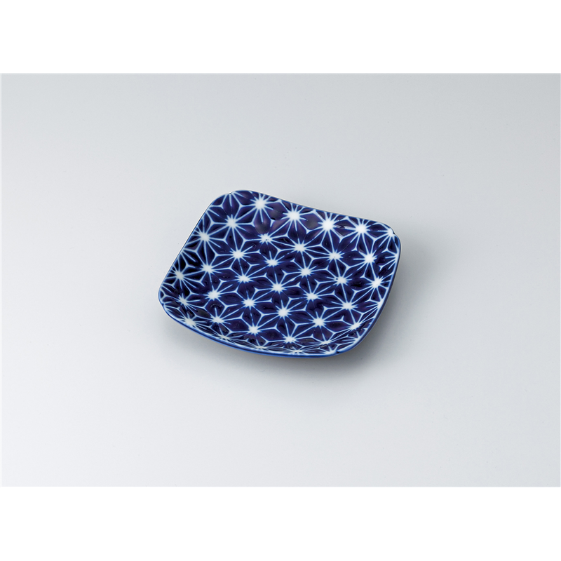 古林陶器 和皿(角) 瑠璃小紋正角5.0皿 麻 1320160205 1個（ご注文単位1個）【直送品】