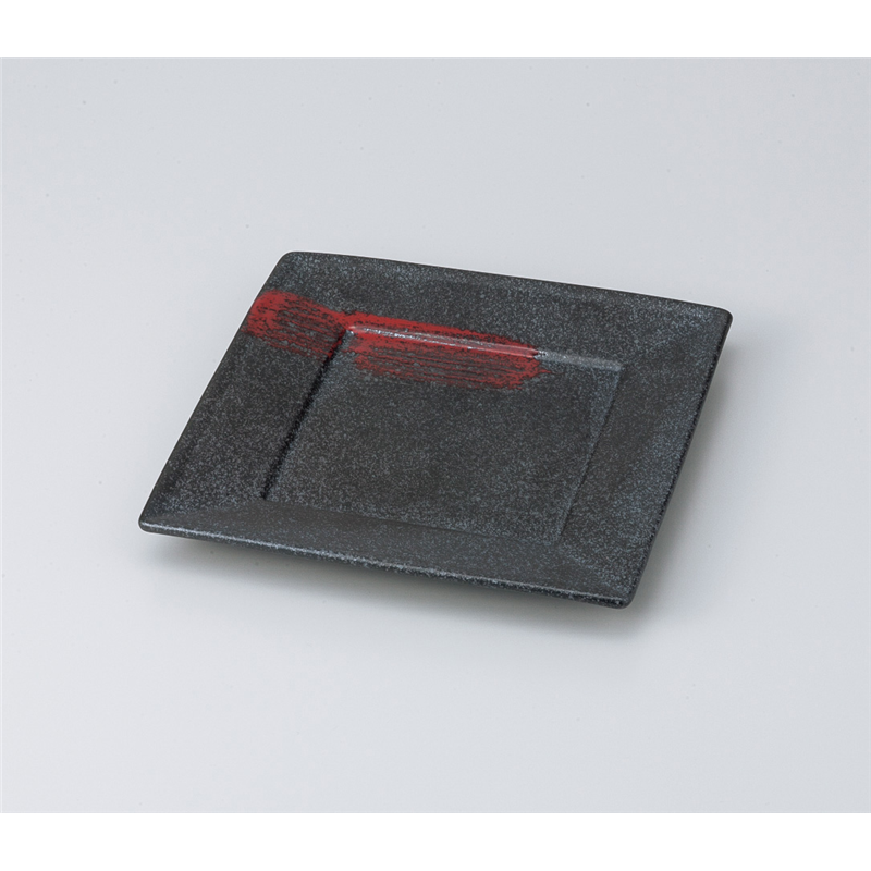 古林陶器 和皿(角) 漆(赤刷毛)スクエアー21cm角皿 821810435 1個（ご注文単位1個）【直送品】