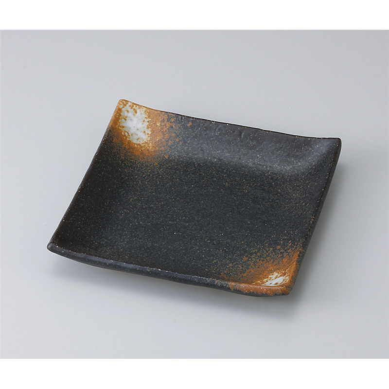 古林陶器 和皿(角) 黒備前正角中皿 510950251 1個（ご注文単位1個）【直送品】