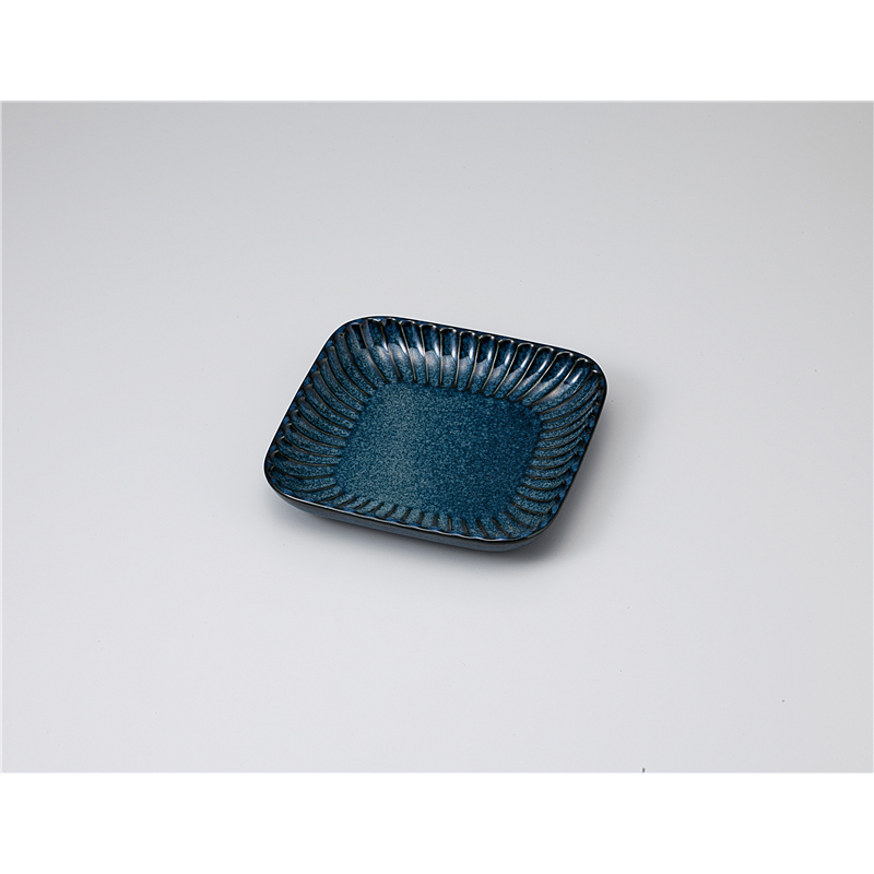 古林陶器 和皿(角) 窯変しのぎ四角取皿 1121650415 1個（ご注文単位1個）【直送品】