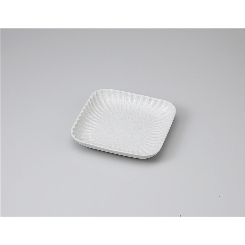 古林陶器 和皿(角) 白しのぎ四角取皿 1121450515 1個（ご注文単位1個）【直送品】