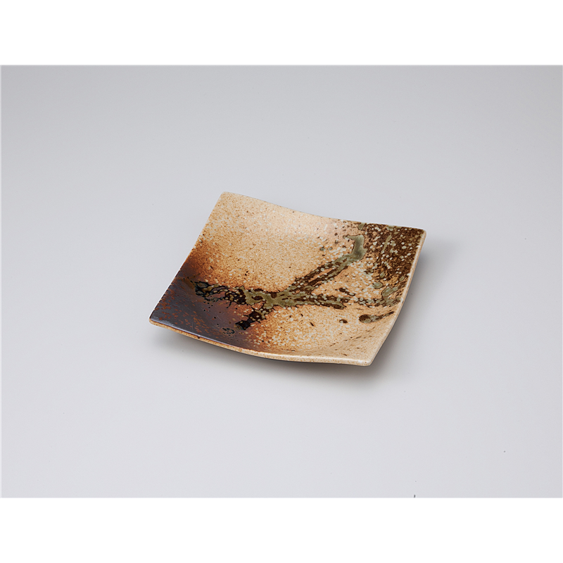 古林陶器 和皿(角) 信楽織部5.5正角皿 1121530324 1個（ご注文単位1個）【直送品】