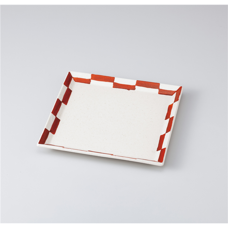 古林陶器 和皿(角) 市松模様角皿(大) 1022310474 1個（ご注文単位1個）【直送品】