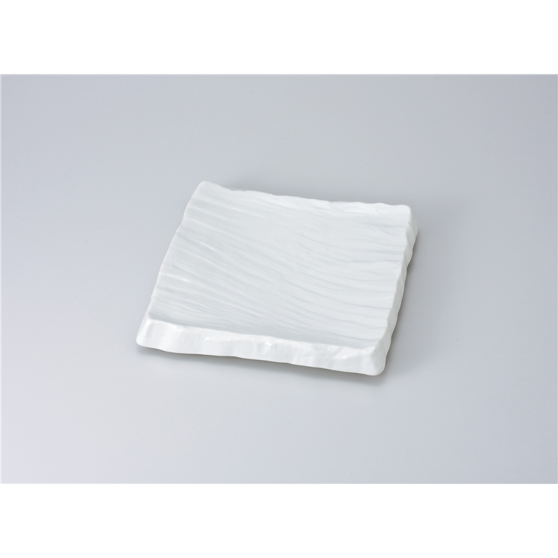 古林陶器 和皿(角) 白マット荒彫角皿(大) 620040751 1個（ご注文単位1個）【直送品】