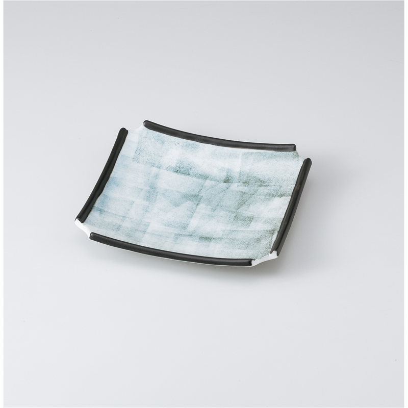 古林陶器 和皿(角) 黒タタキ渕黒角切前菜皿 1022220147 1個（ご注文単位1個）【直送品】