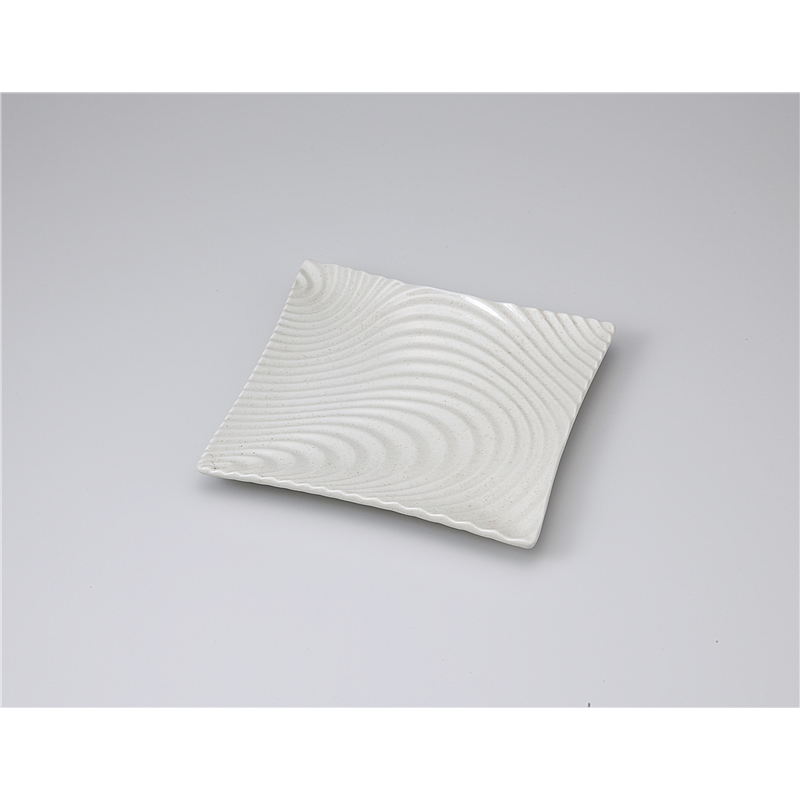 古林陶器 和皿(角) 粉引釉風紋正角皿(大) 1121630635 1個（ご注文単位1個）【直送品】