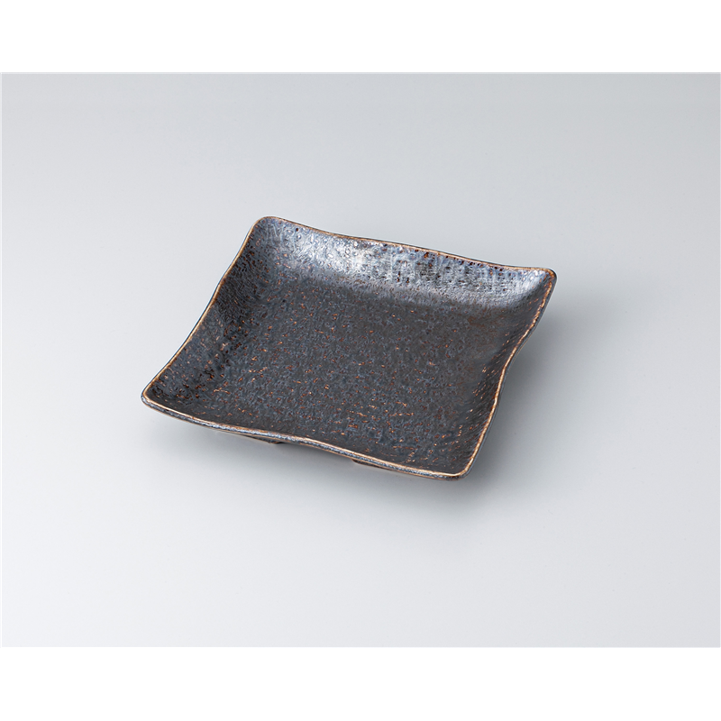 古林陶器 和皿(角) 18cm正角皿いぶし銀結晶 1320420125 1個（ご注文単位1個）【直送品】