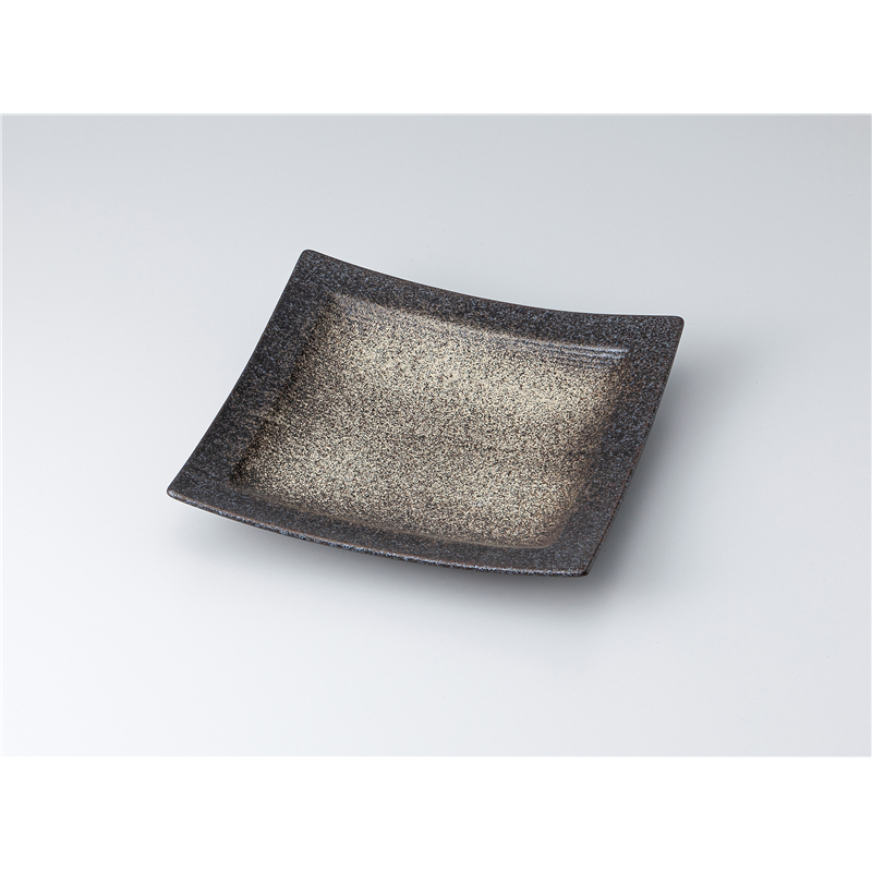 古林陶器 和皿(角) 黒千段角皿(大) 1320420215 1個（ご注文単位1個）【直送品】