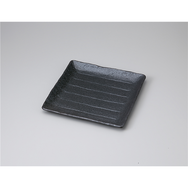 古林陶器 和皿(角) 黒結晶23cm正角皿 1121940133 1個（ご注文単位1個）【直送品】