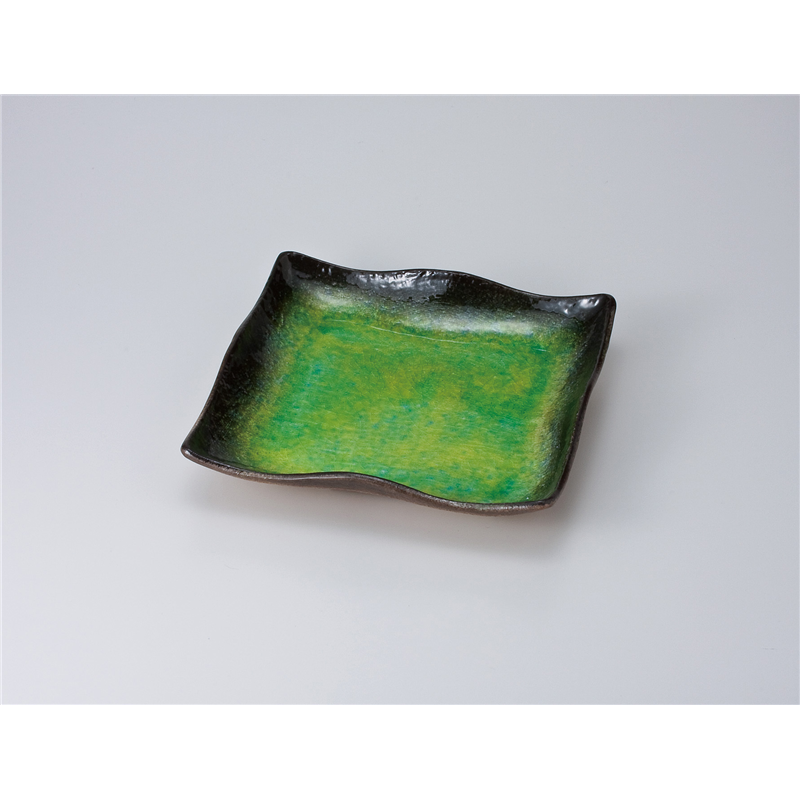 古林陶器 和皿(角) 藍染ヒワ9.0正角皿(大) 620430501 1個（ご注文単位1個）【直送品】