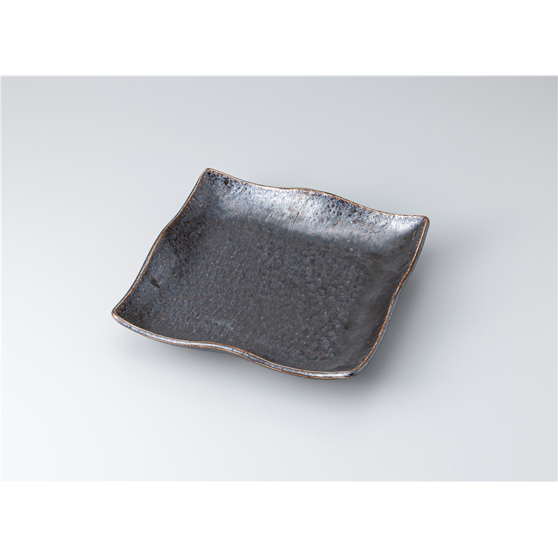 古林陶器 和皿(角) 23cm正角皿いぶし銀結晶 1320520325 1個（ご注文単位1個）【直送品】