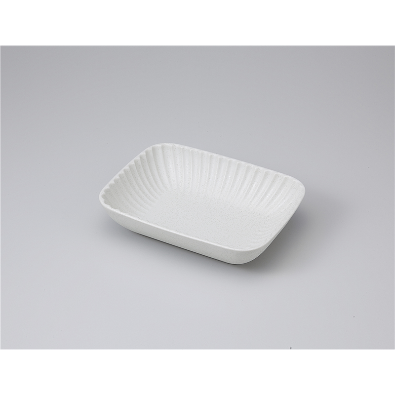 古林陶器 多用皿 白しのぎ長角深鉢 1122240315 1個（ご注文単位1個）【直送品】