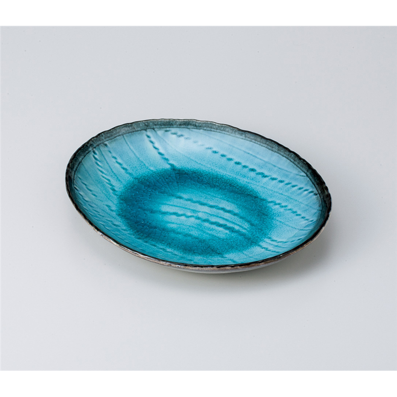 古林陶器 多用皿 均窯スカイ縄目楕円皿 822030301 1個（ご注文単位1個）【直送品】