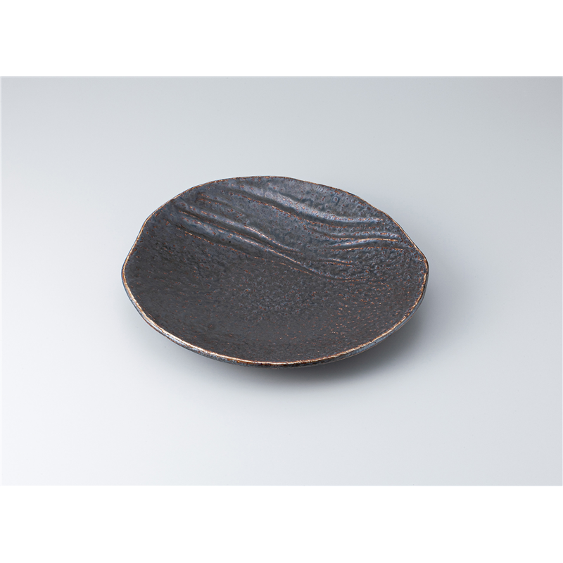 古林陶器 多用皿 28cm丸皿いぶし銀結晶 1320710125 1個（ご注文単位1個）【直送品】