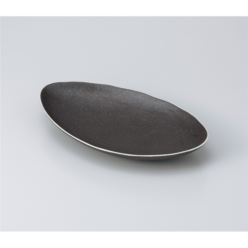 古林陶器 多用皿 黒釉オーバル皿 822050226 1個（ご注文単位1個）【直送品】