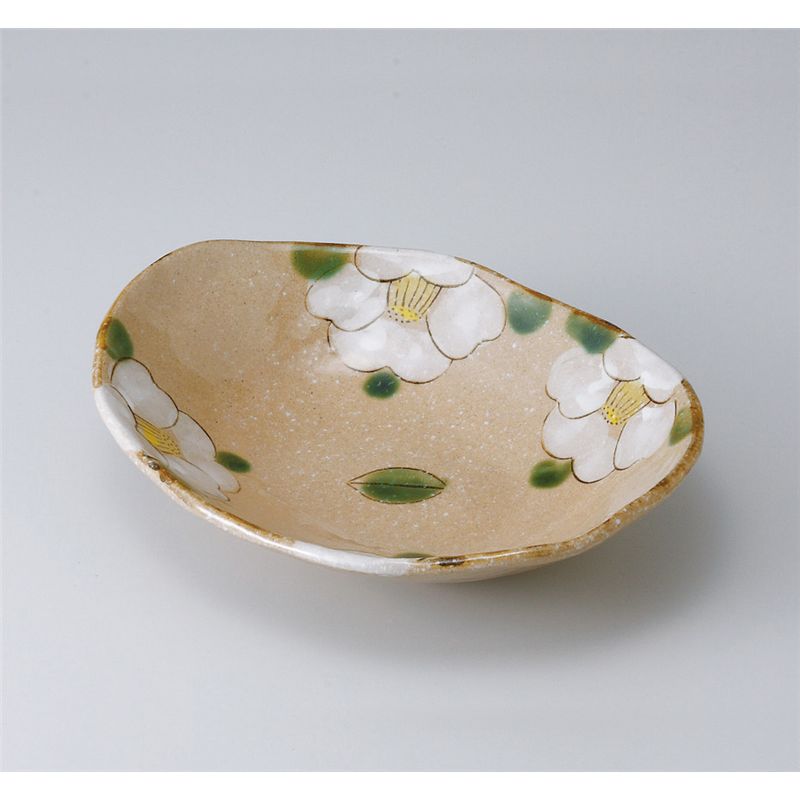 古林陶器 多用鉢 織部椿楕円盛鉢 521050252 1個（ご注文単位1個）【直送品】