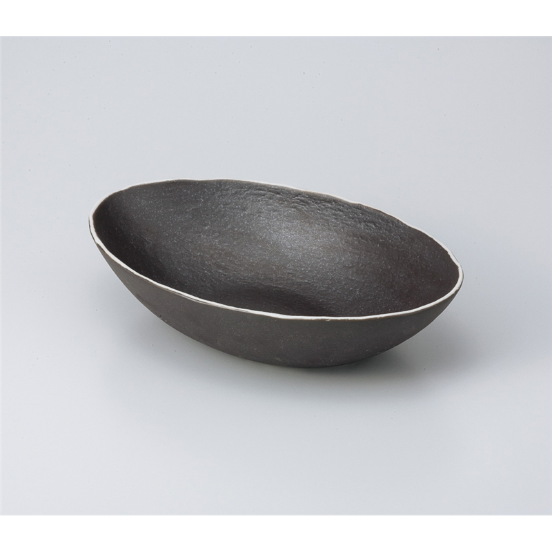 古林陶器 多用鉢 黒釉だ円盛鉢 822320426 1個（ご注文単位1個）【直送品】