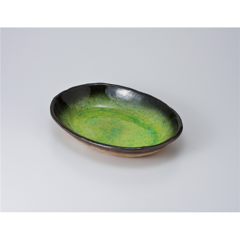 古林陶器 多用鉢 藍染ヒワ楕円浅鉢 620950201 1個（ご注文単位1個）【直送品】