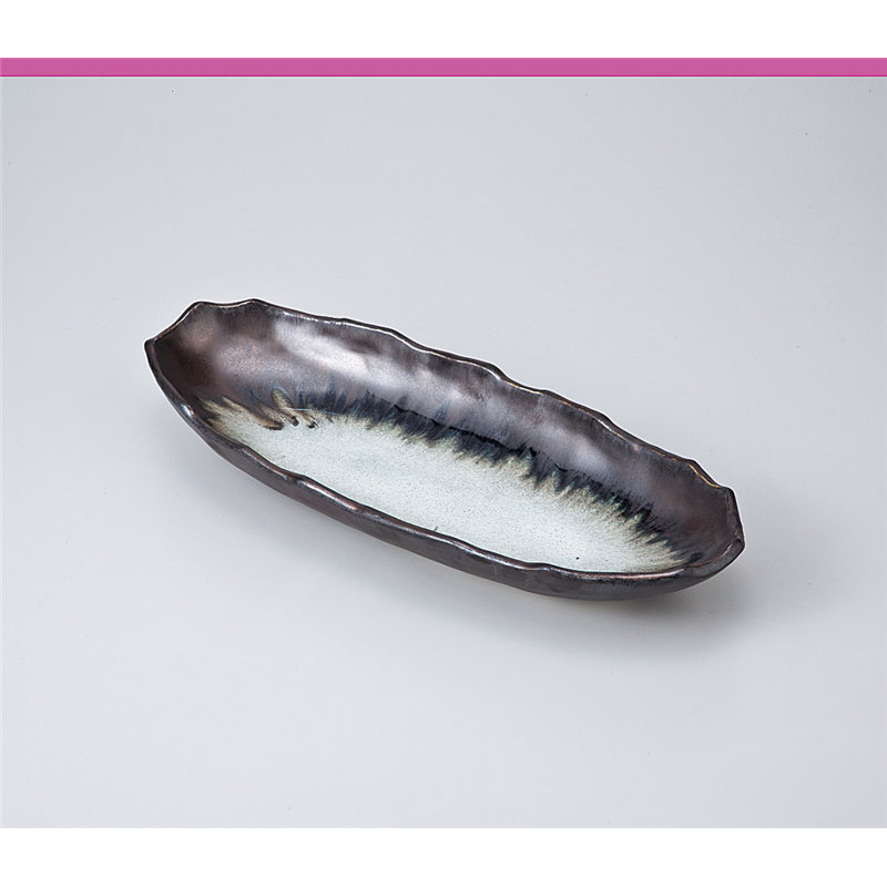 古林陶器 多用鉢 窯変金彩舟型鉢 721320335 1個（ご注文単位1個）【直送品】