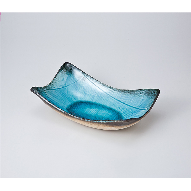 古林陶器 多用鉢 藍染スカイ長角盛鉢 721310201 1個（ご注文単位1個）【直送品】