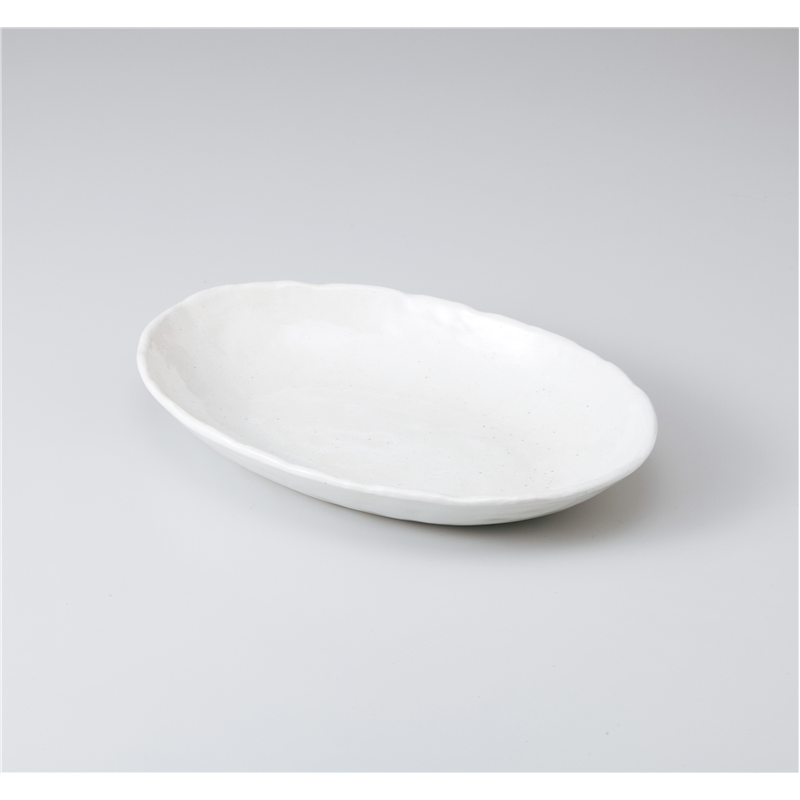 古林陶器 多用鉢 キルト小判カレー鉢 白 1022940179 1個（ご注文単位1個）【直送品】