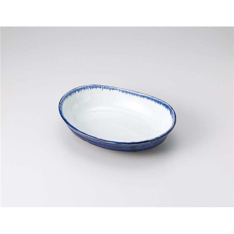 古林陶器 多用鉢 デニム 21cm楕円盛鉢 1222340131 1個（ご注文単位1個）【直送品】