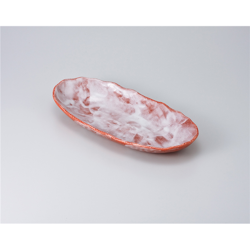 古林陶器 多用鉢 赤彩長盛皿 621050316 1個（ご注文単位1個）【直送品】