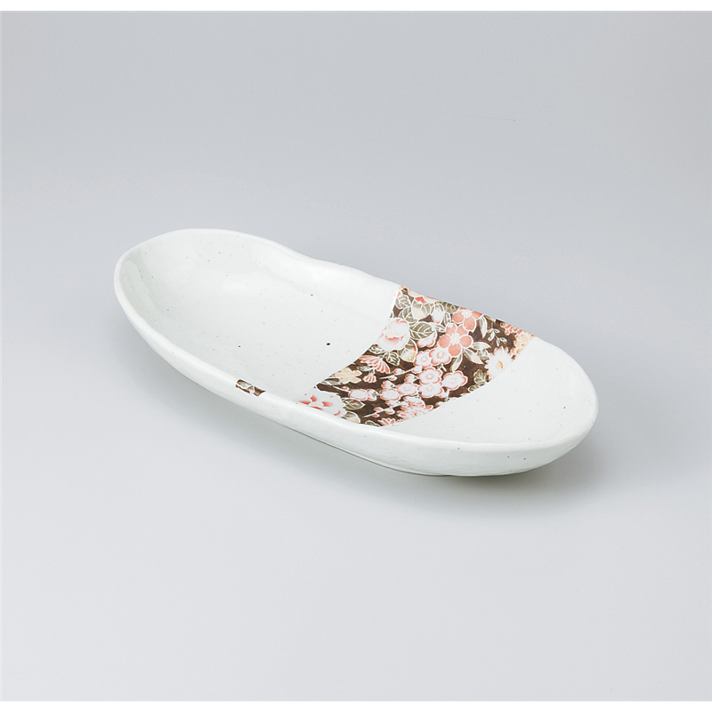 古林陶器 多用鉢 白友禅 長盛皿 922730215 1個（ご注文単位1個）【直送品】