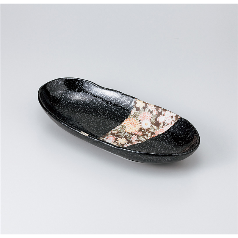 古林陶器 多用鉢 黒友禅 長盛皿 922730115 1個（ご注文単位1個）【直送品】