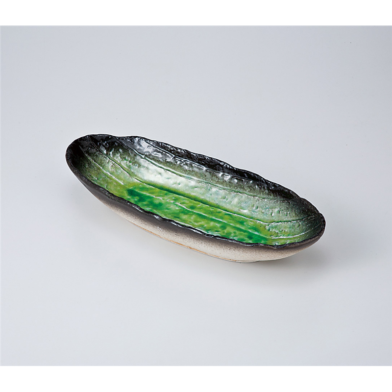 古林陶器 多用鉢 藍染ヒワ楕円長鉢 721350101 1個（ご注文単位1個）【直送品】