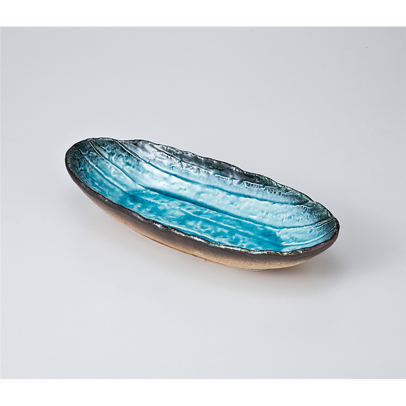 古林陶器 多用鉢 藍染スカイ楕円長鉢 721350201 1個（ご注文単位1個）【直送品】