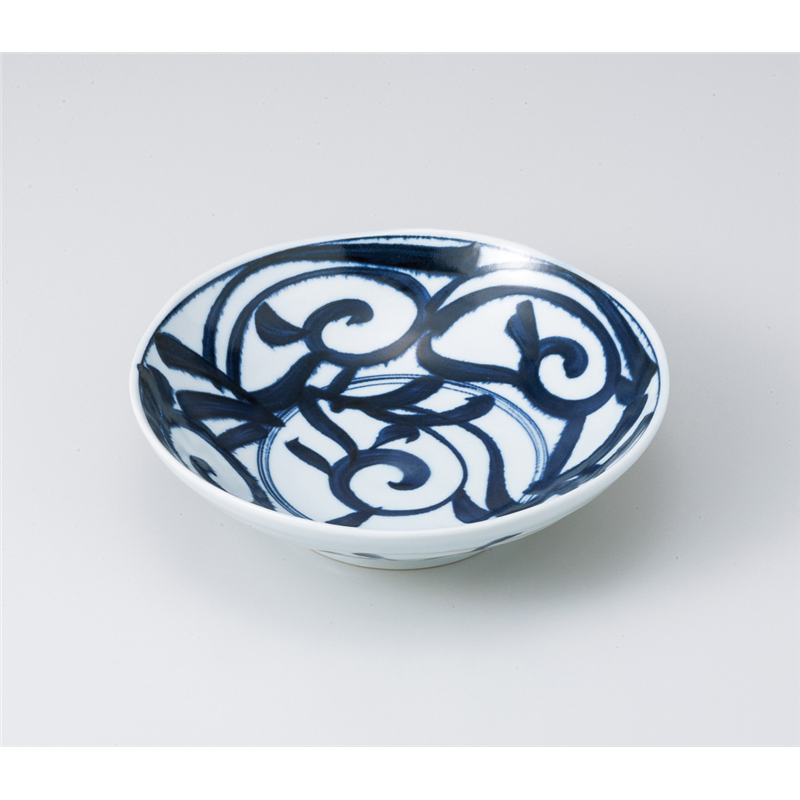 古林陶器 多用鉢 藍草紋六兵5.5浅鉢 823150341 1個（ご注文単位1個）【直送品】