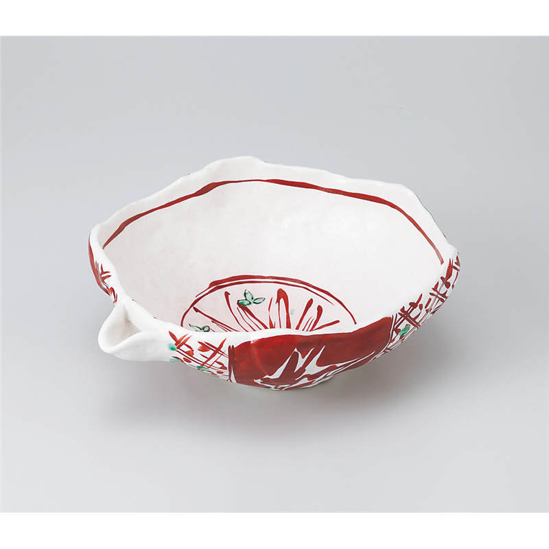 古林陶器 多用鉢 志野赤絵片口8.0鉢 923230326 1個（ご注文単位1個）【直送品】