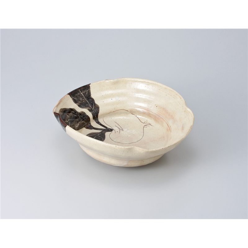 古林陶器 多用鉢 黄粉引カブラ瓜型盛鉢 622010357 1個（ご注文単位1個）【直送品】